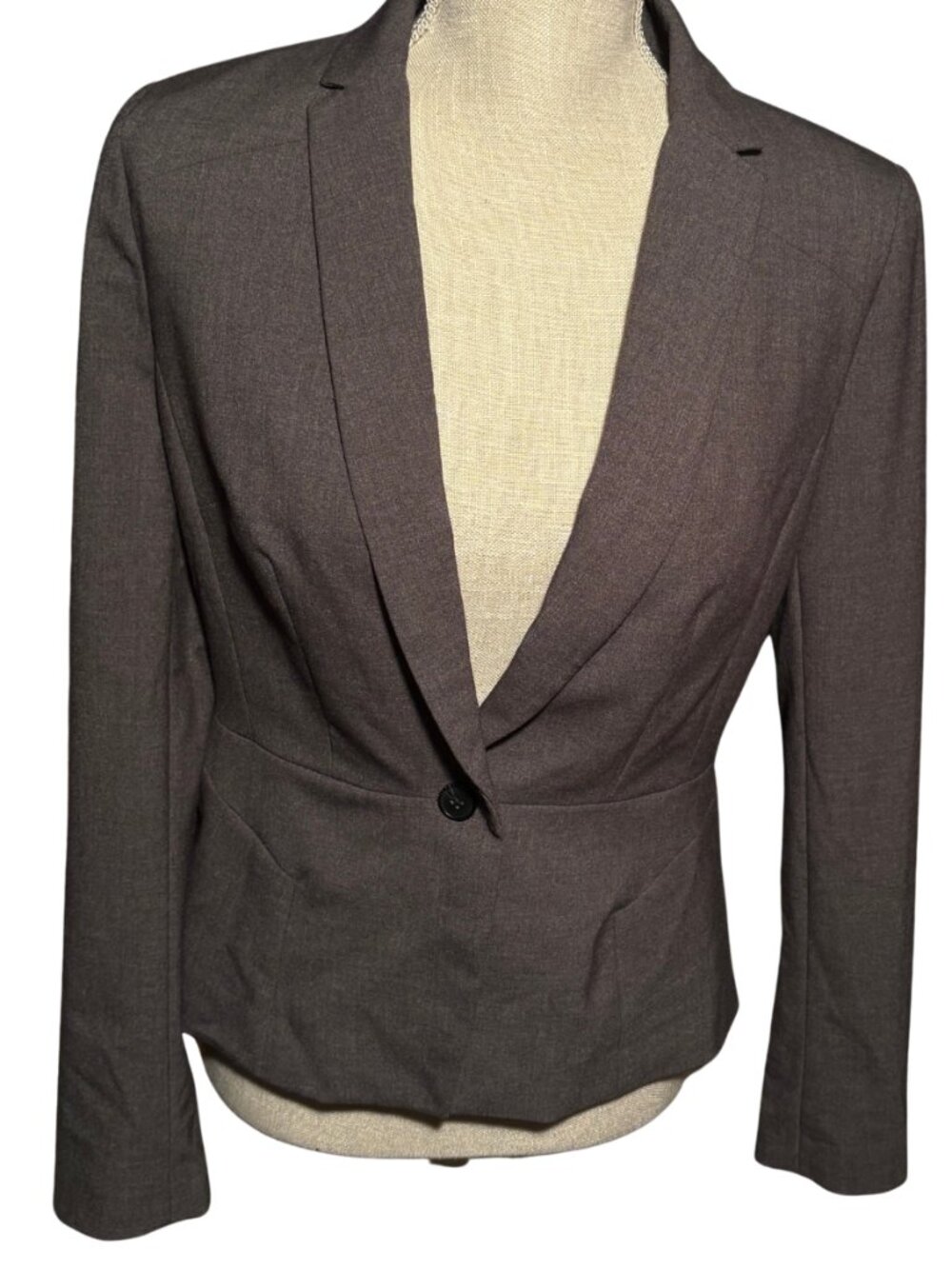 Worthington Blazer Size 6 Gray Career Jacket Fitted Tailored Office Stretch Work - Picture 1 of 7